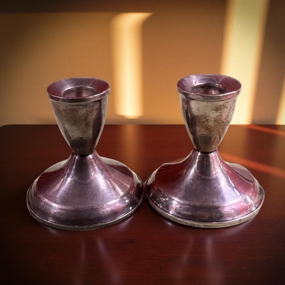 Duchin Creations Sterling Candle Holder / Weighted Candleholders Vintage (Set) - Picture 1 of 9